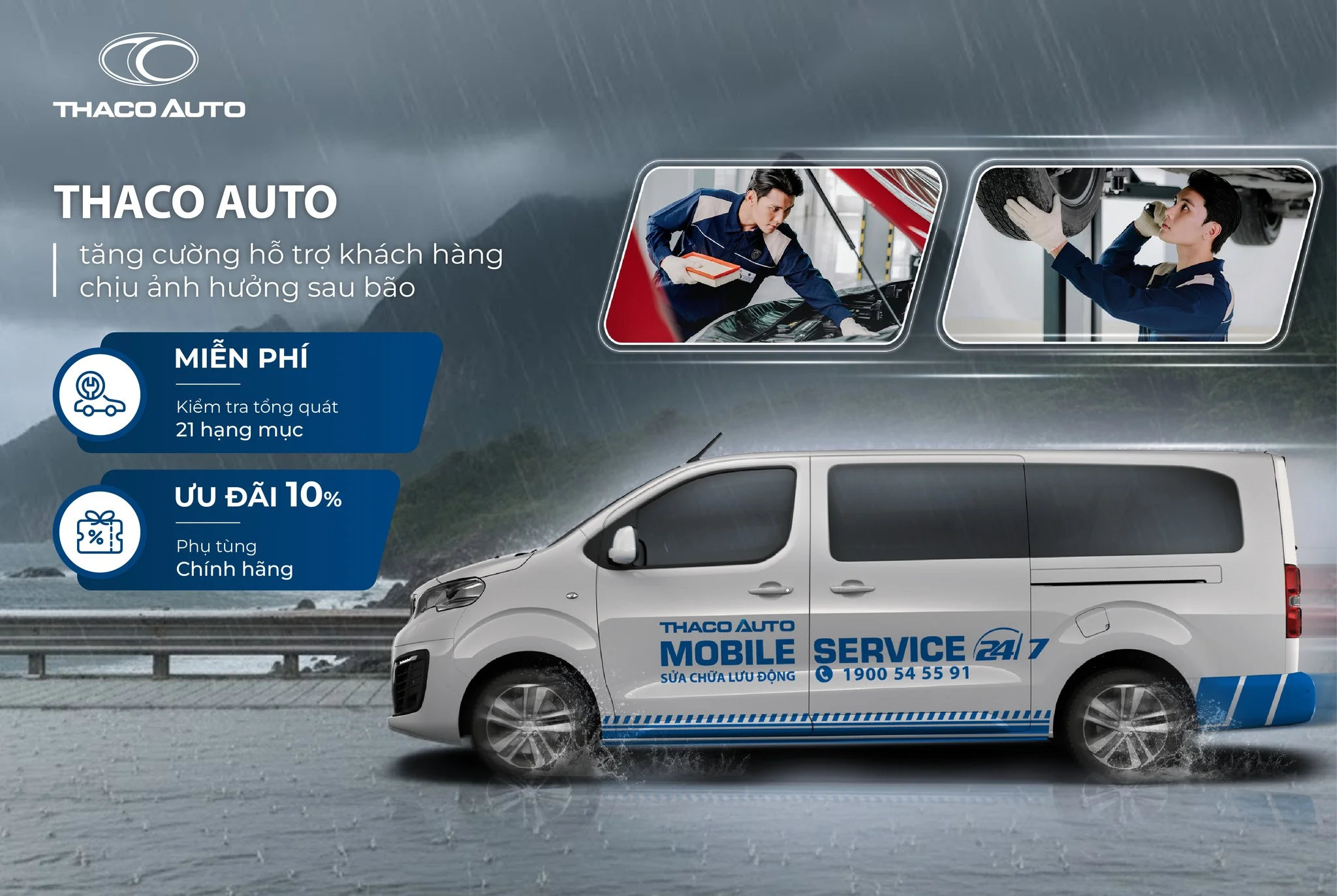 THACO AUTO KHÁNH HOÀ tăng cường hỗ trợ khách hàng khắc phục sau bão lũ 