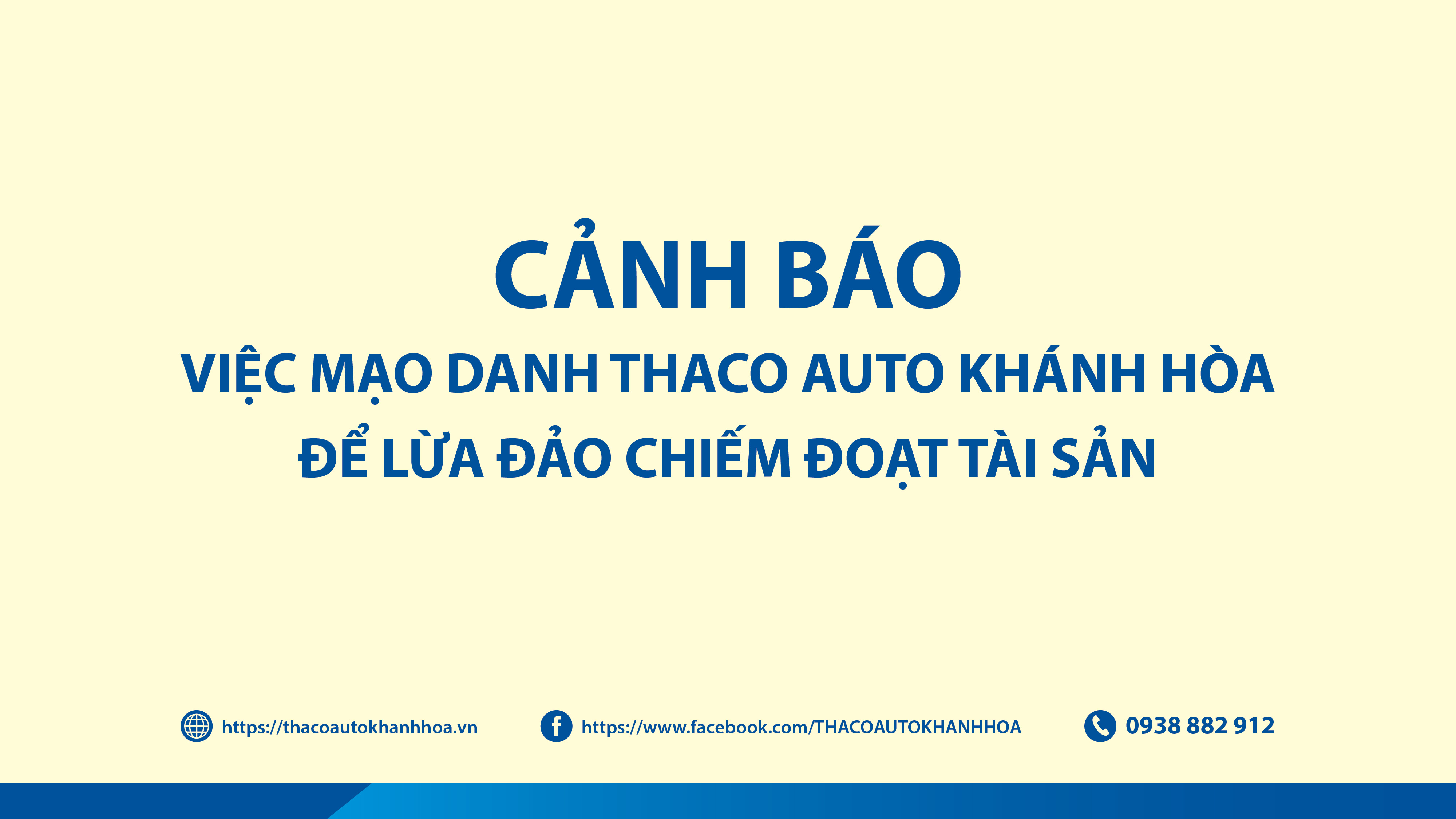 Cảnh báo việc mạo danh THACO AUTO Khánh Hoà để lừa đảo chiếm đoạt tài sản