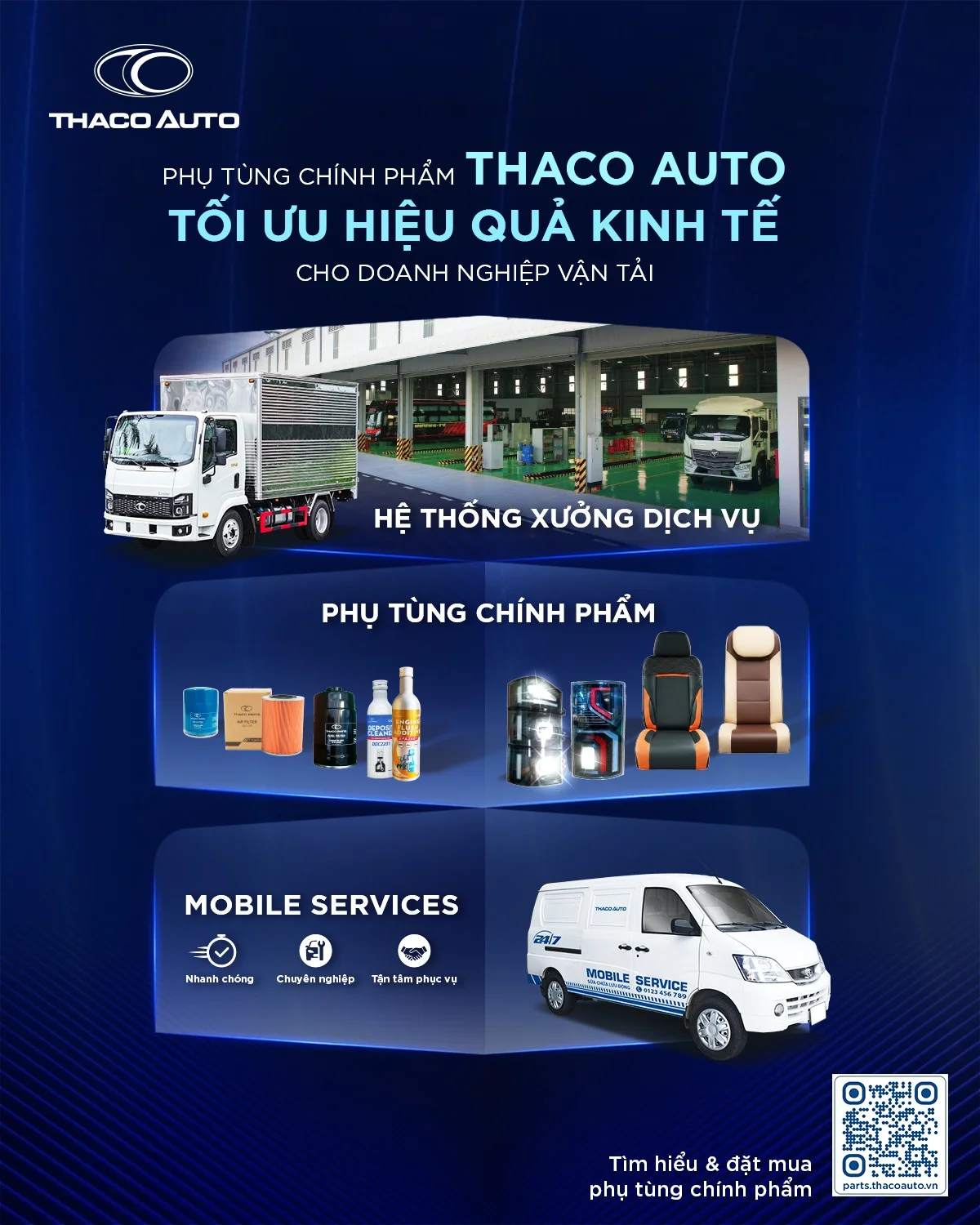 Vì sao phụ tùng chính phẩm của THACO AUTO giúp doanh nghiệp vận tải tối ưu hiệu quả kinh tế?